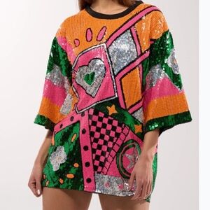 NWOT SEQUIN TSHIRT DRESS - S/M